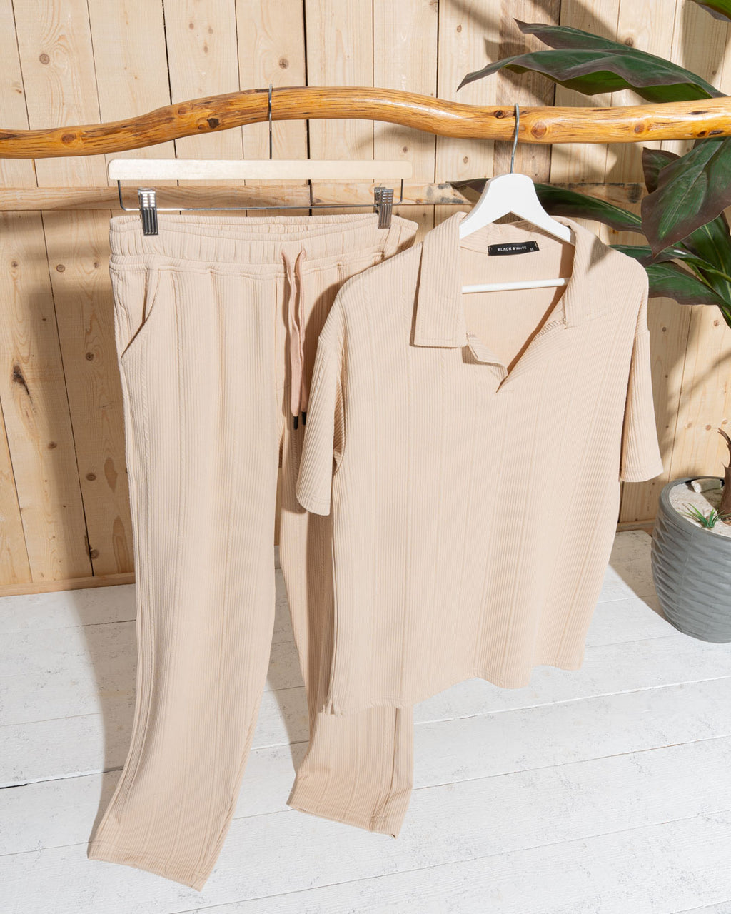 suit T-shirt + wide leg pants