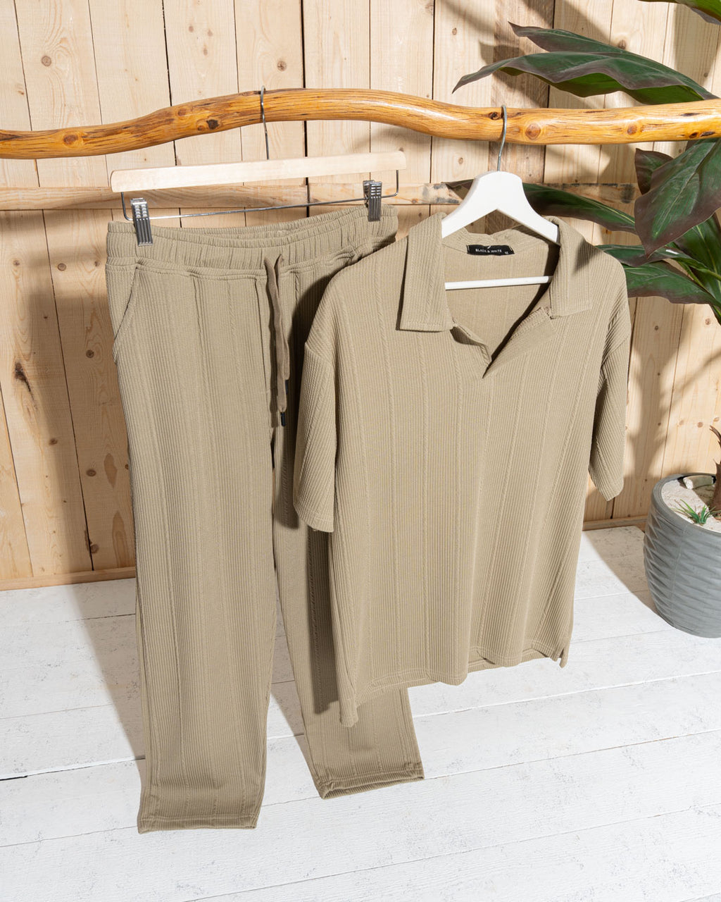 suit T-shirt + wide leg pants